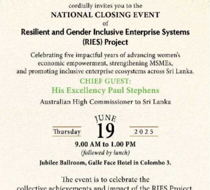 NATIONAL CLOSING EVENT Resilient and Gender Inclusive Enterprise Systems (RIES) Project